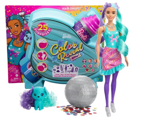 Lalka BARBIE COLOR REVEAL Imprezowe stylizacje Niebiesko - Fioletowe MATTEL HBG41