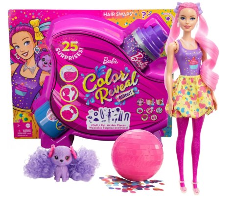 Lalka BARBIE COLOR REVEAL Imprezowe stylizacje Różowe MATTEL HBG39