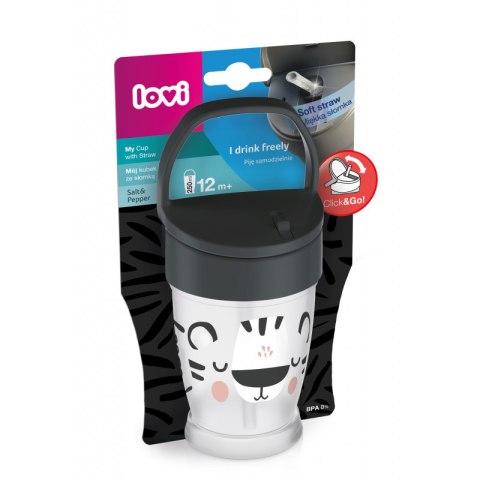 Kubek ze słomką Junior 250 ml Salt&Pepper LOVI 35/356 Kubek ze słomką Junior 250 ml Salt&Pepper LOVI 35/356