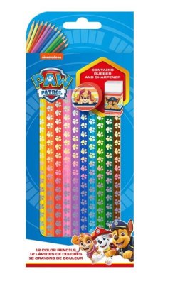 PAW PATROL colored pencils 12pcs. Eraser KIDS EUROSWAN PW19779 pencil sharpener