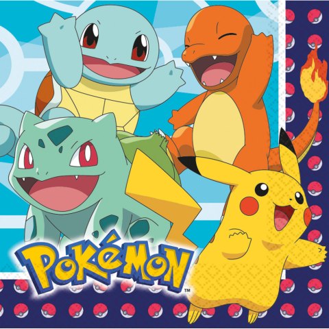 Pokemon birthday napkins 16pcs. size 33x33cm AMSCAN 9904821