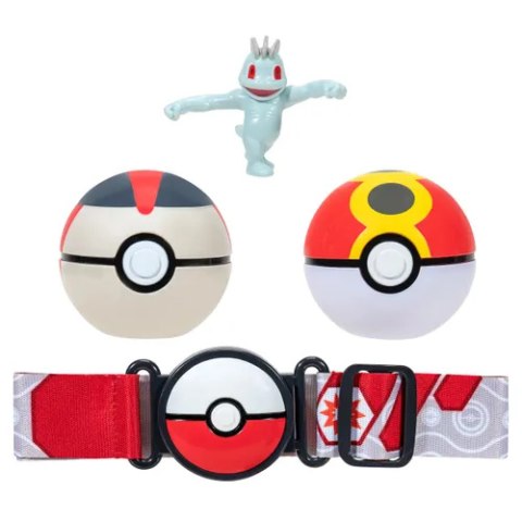 POKEMON Figurka Clip n Go Poke Ball Pas Repeat Ball, Timer Ball i Machop Seria 10 JAZWARES PKW2717 POKEMON Figurka Clip n Go Poke Ball Pas Repeat Ball, Timer Ball i Machop Seria 10 JAZWARES PKW2717