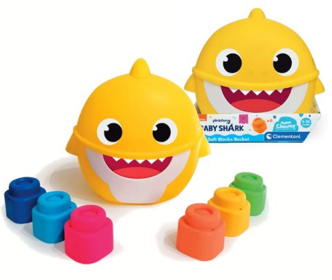 Bucket BABY SHARK Clemmy Bricks 6pcs. Yellow CLEMENTONI 17427