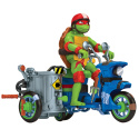 WOJOWNICZE ŻÓŁWIE NINJA Figurka RAPHAEL Pojazd BATTLE CYCLE Motocykl PLAYMATES 83432