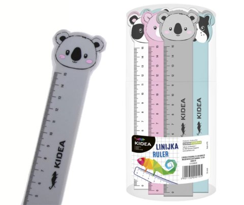 School ruler with figurine 15cm 1pc. KIDEA DERFORM LF15CMKA