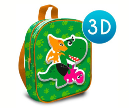 Plecak przedszkolny 3D CRAZY DINO DINOZAUR 30x25x10cm KIDS KL11373