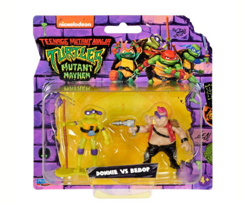 WOJOWNICZE ŻÓŁWIE NINJA Figurka DONNIE vs BEBOP Zmutowany Chaos 5cm PLAYMATES 83312