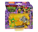 WOJOWNICZE ŻÓŁWIE NINJA Figurka MIKEY vs ROCKSTEADY Zmutowany Chaos 5cm PLAYMATES 83313