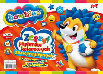 BAMBINO Zeszyt Papierów Kolorowych B4 Samoprzylepnych 8K MAJEWSKI 001819