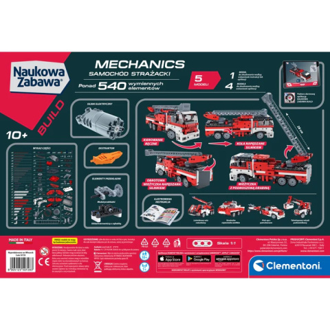 NAUKOWA ZABAWA: Laboratorium Mechaniki Samochód Strażacki CLEMENTONI 50728 NAUKOWA ZABAWA: Laboratorium Mechaniki Samochód Strażacki CLEMENTONI 50728
