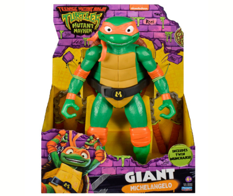 WOJOWNICZE ŻÓŁWIE NINJA Figurka GIGANT MICHELANGELO 30cm PLAYMATES 83403