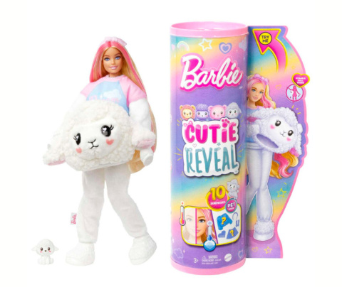 BARBIE CUTIE REVEAL Lalka OWIECZKA Słodkie Stylizacje MATTEL HKR03