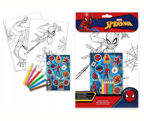 Zestaw do Kolorowania SPIDERMAN Kolorowanka z naklejkami KIDS SP50019