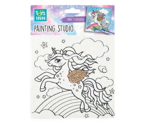 PAINTING STUDIO Zestaw JEDNOROŻEC RAINBOW Canvas do malowania TOYS INN STN7915