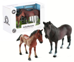 Zestaw JOLLY HORSES Quarter Horse Koń ze źrebakiem i płotem Brązowy PIROX JHPV4