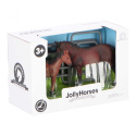 Zestaw JOLLY HORSES Quarter Horse Koń ze źrebakiem i płotem Brązowy PIROX JHPV4