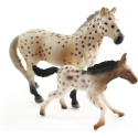 Zestaw JOLLY HORSES Quarter Horse Koń KNABSTRUPER ze źrebakiem i płotem PIROX JHPV1
