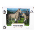 Zestaw JOLLY HORSES Quarter Horse Koń Grey ze źrebakiem i płotem Szary PIROX JHPV6