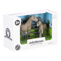 Zestaw JOLLY HORSES Quarter Horse Koń Grey ze źrebakiem i płotem Szary PIROX JHPV6