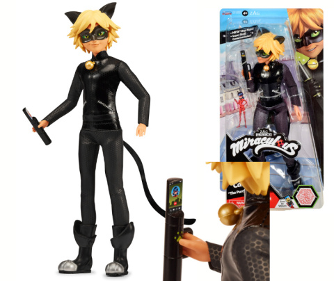 MIRACULOUS Czarny Kot Lalka FASHION CAT NOIR 26cm PLAYMATES 50029