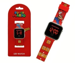 Zegarek cyfrowy LED na rękę SUPER MARIO z kalendarzem dla dzieci KIDS GSM4107