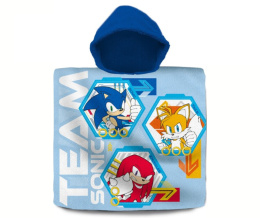 Ponczo Poncho ręcznik SONIC dla dzieci 60x120 kaptur KIDS SN00021