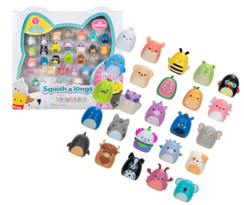 SQUISHMALLOWS Zestaw Figurek SQUISH A LONGS Figurka Niespodzianka 25pak s1 JAZWARES SQAL0033