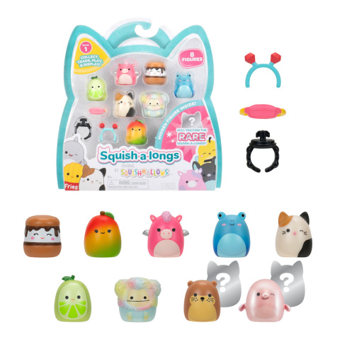 SQUISHMALLOWS Zestaw Figurek SQUISH A LONGS Figurka Niespodzianka 8pak s1 JAZWARES SQAL0023