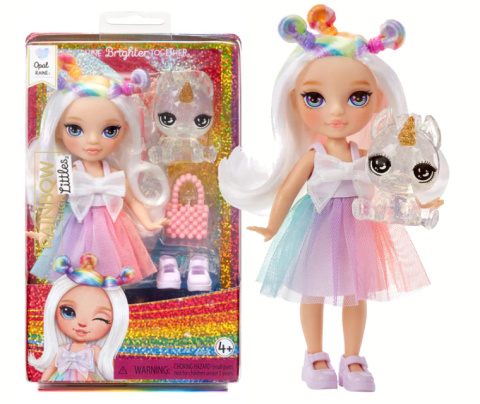 RAINBOW HIGH LITTLES Lalka OPAL RAINE + ZWIERZĄTKO Mała Ruchoma Lalka MGA 531203EUC