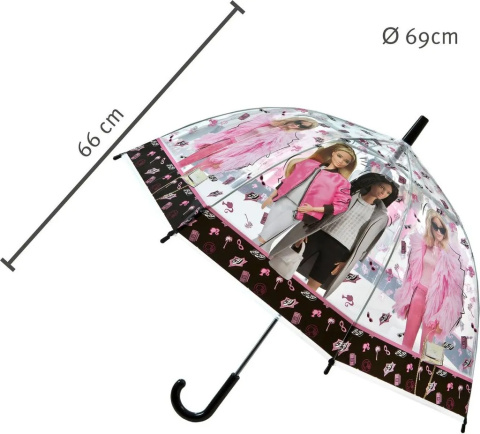 Parasol transparentny BARBIE śr. 69cm dla dzieci UNDERCOVER BABI7202 Parasol transparentny BARBIE śr. 69cm dla dzieci UNDERCOVER BABI7202