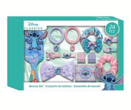 Zestaw dodatków do włosów STITCH Szczotka Gumki Spinki 24 akcesoria KIDS ST00101